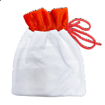 Новогодний мешок для подарков белый с красным кантом