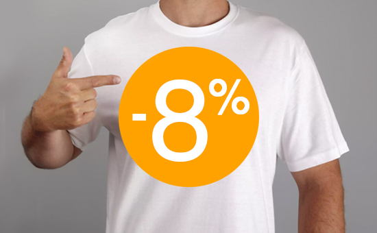 CКИДКА 8% на футболки Evolution!