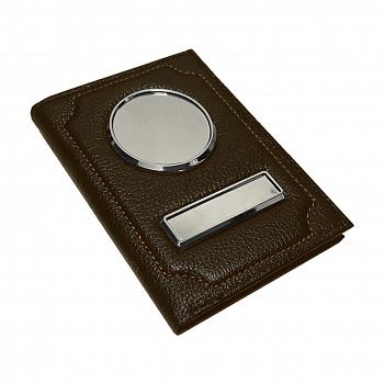 Обложка для автодокументов флоттер, нат. кожа, коричневая