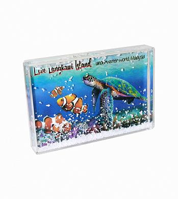 Рамка водяная прямоугольная со снегом