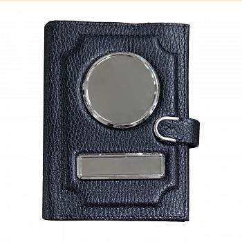 Обложка-портмоне для автодокументов черная, нат. кожа, флоттер на молнии с застежкой