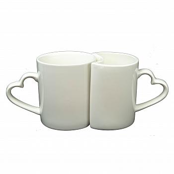 Кружки белые ПАРА сердце 300 мл
