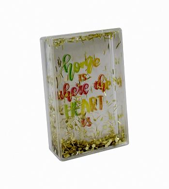 Рамка водяная прямоугольная с золотым конфети