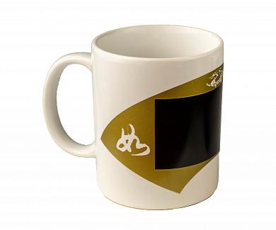 Кружка хамелеон белая с золотым окном для печати