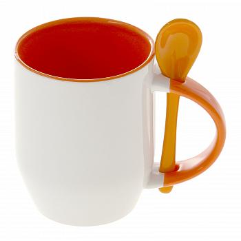 Кружка+ложка оранжевая