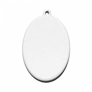 Брелок Овал Вертикальный белый