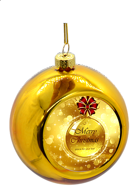 Новогодний шар 8 см золотой