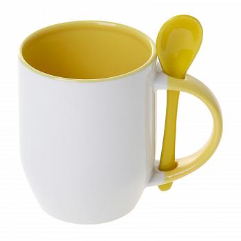 Кружка+ложка желтая