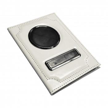Обложка для автодокументов, нат. кожа, белая