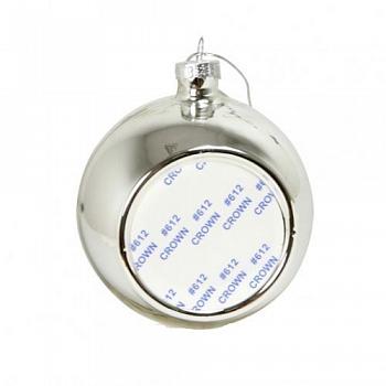 Новогодний шар 8 см серебряный