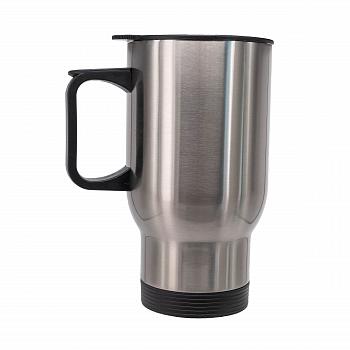 Кружка автомобильная металлическая 480 мл серебро