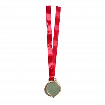 Медаль формованная золото с красной лентой
