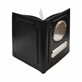 Обложка-кошелек для автодокументов черная, нат. кожа, флоттер