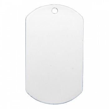 Брелок Армейский жетон с цепочкой белый