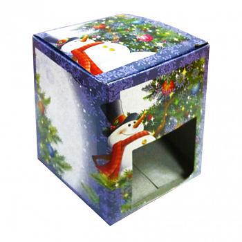 Подарочная коробка для елочных шаров Снеговик