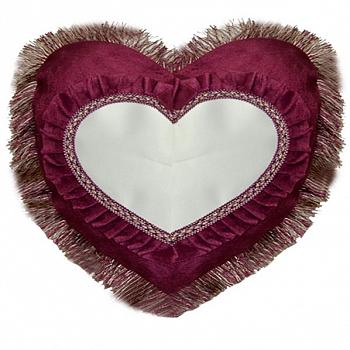 Наволочка сердце бордовая