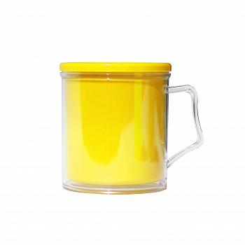 Кружка пластиковая АК2 желтая под полиграфическую вставку