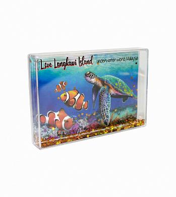 Рамка водяная прямоугольная с Золотыми сердечками