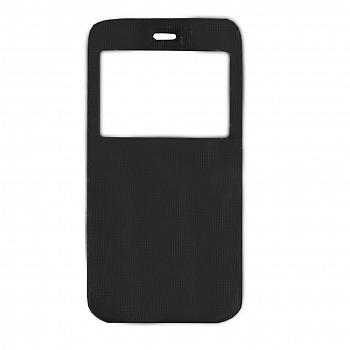 IPhone 6 Plus-Черный чехол flip с вырезом книжка
