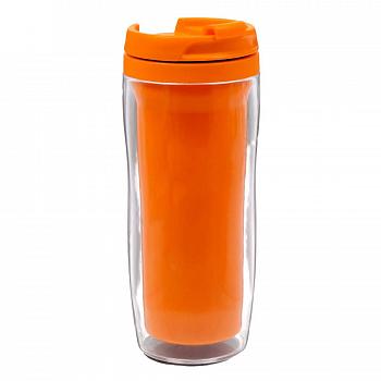 Термостакан пластиковый оранжевый 350 мл