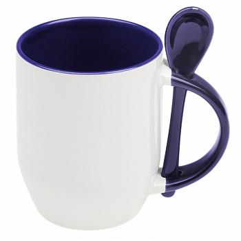 Кружка+ложка синяя