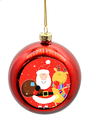 Новогодний шар 8 см красный