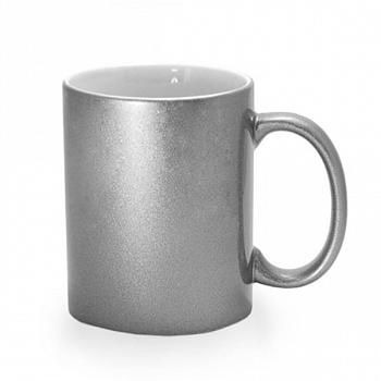 Кружка перламутровая серебряная глянцевая
