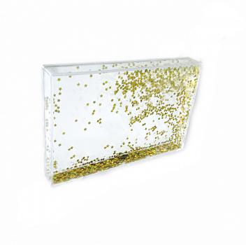 Рамка водяная прямоугольная с конфетти в виде звездочек