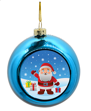 Новогодний шар 8 см синий