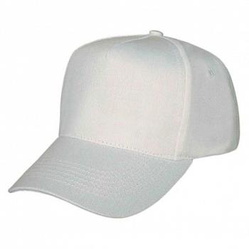 Бейсболка хлопковая на металлической застежке Белая Ч/З