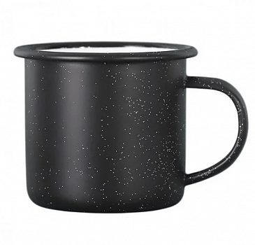 Кружка металлическая хамелеон черная с блестками