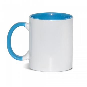 Кружка Стандарт цветная внутри+ручка голубая