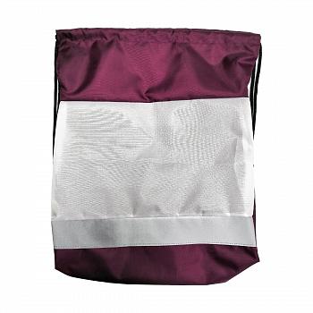 Мешок для обуви со светоотражающей полосой бордовый