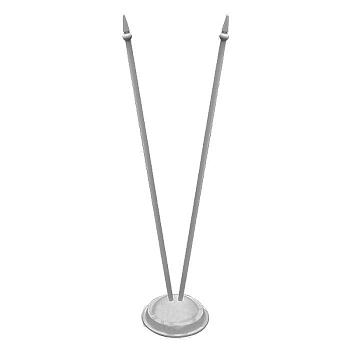 Флагшток пластиковый настольный 2 штока белый