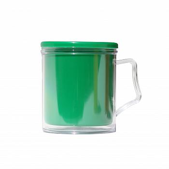 Кружка пластиковая АК2 зеленая под полиграфическую вставку