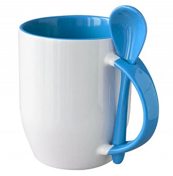 Кружка+ложка голубая