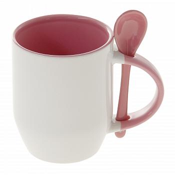 Кружка+ложка розовая