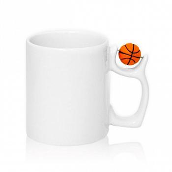 Кружка с мячом Баскетбол белая