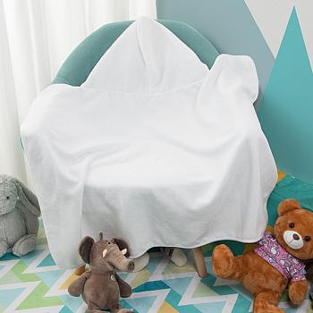 Полотенце детское с капюшоном белое