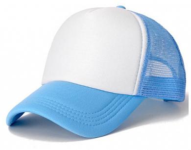 Бейсболка для сублимации с сеткой Голубая Ч/З